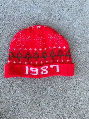 1987 Santa Bear Dayton Hudson replacement hat stocking cap knitted